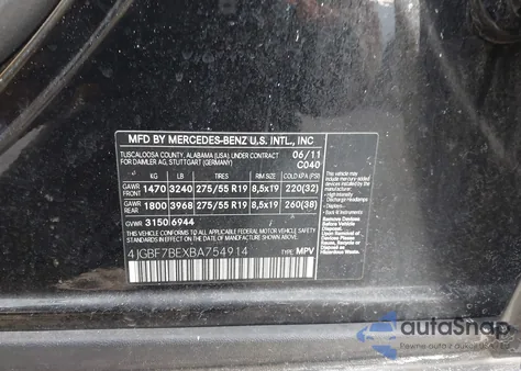 2011 Mercedes-Benz Gl 450 4Matic z USA, uszkodzony, nr VIN 4JGBF7BEXBA754914